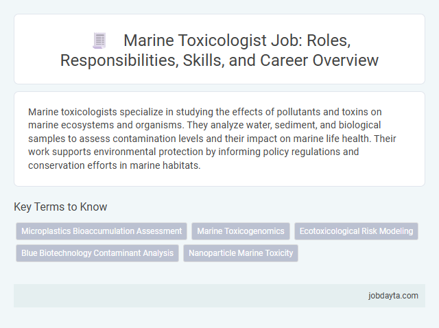 Marine Toxicologist Job: Roles, Responsibilities, Skills, and Career Overview