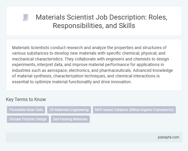 Materials Scientist Job Description: Roles, Responsibilities, and Skills