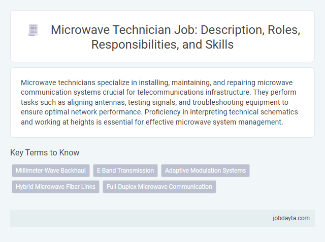 Microwave Technician Job: Description, Roles, Responsibilities, and Skills