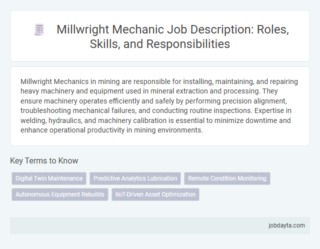Millwright Mechanic Job Description: Roles, Skills, and Responsibilities