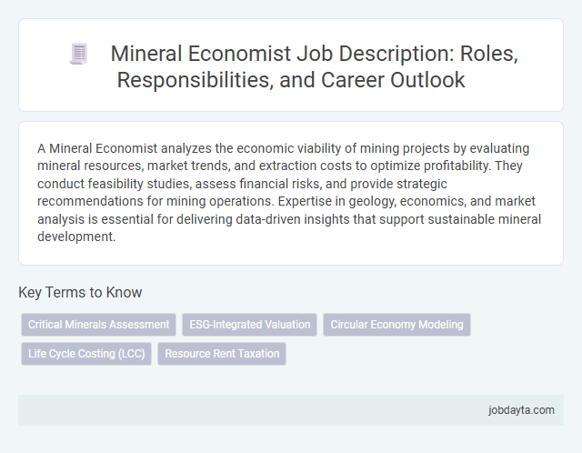 Mineral Economist Job Description: Roles, Responsibilities, and Career Outlook