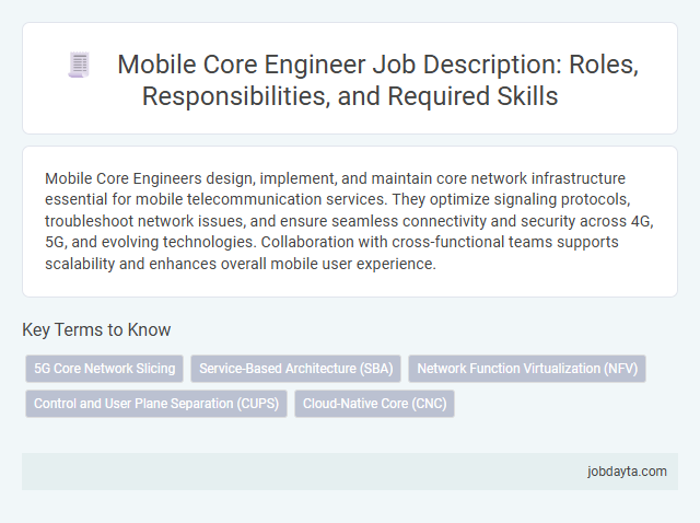 Mobile Core Engineer Job Description: Roles, Responsibilities, and Required Skills