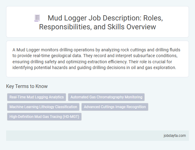 Mud Logger Job Description: Roles, Responsibilities, and Skills Overview