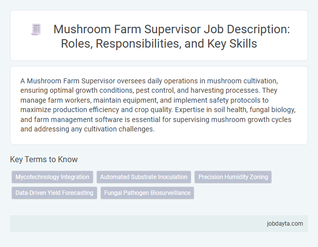 Mushroom Farm Supervisor Job Description: Roles, Responsibilities, and Key Skills