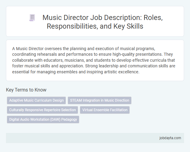 Music Director Job Description: Roles, Responsibilities, and Key Skills