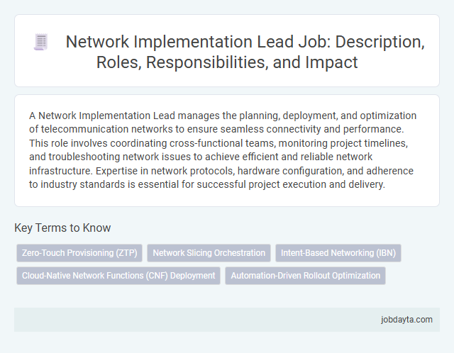 Network Implementation Lead Job: Description, Roles, Responsibilities, and Impact