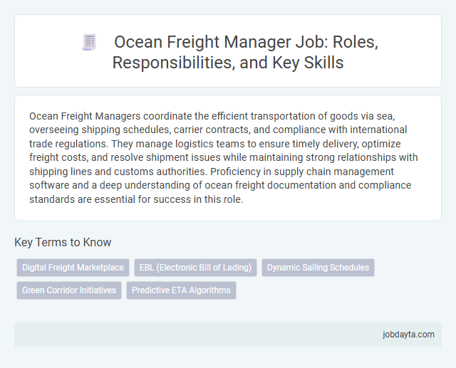 Ocean Freight Manager Job: Roles, Responsibilities, and Key Skills