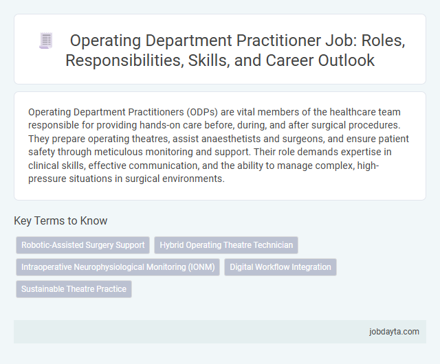 Operating Department Practitioner Job: Roles, Responsibilities, Skills, and Career Outlook