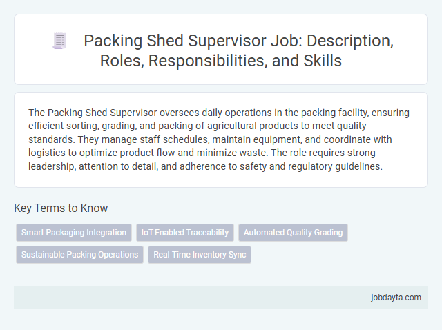 Packing Shed Supervisor Job: Description, Roles, Responsibilities, and Skills