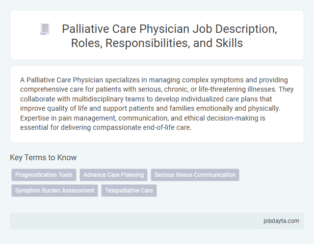 Palliative Care Physician Job Description, Roles, Responsibilities, and Skills