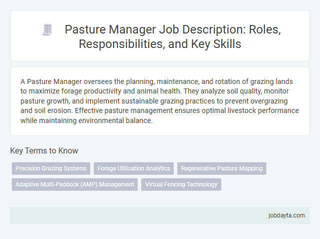Pasture Manager Job Description: Roles, Responsibilities, and Key Skills