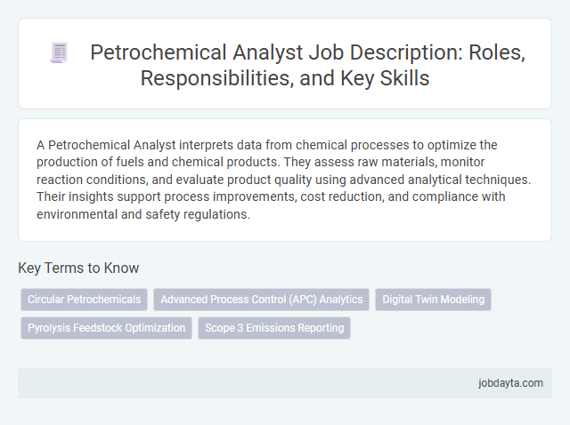 Petrochemical Analyst Job Description: Roles, Responsibilities, and Key Skills