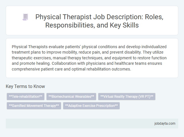 Physical Therapist Job Description: Roles, Responsibilities, and Key Skills