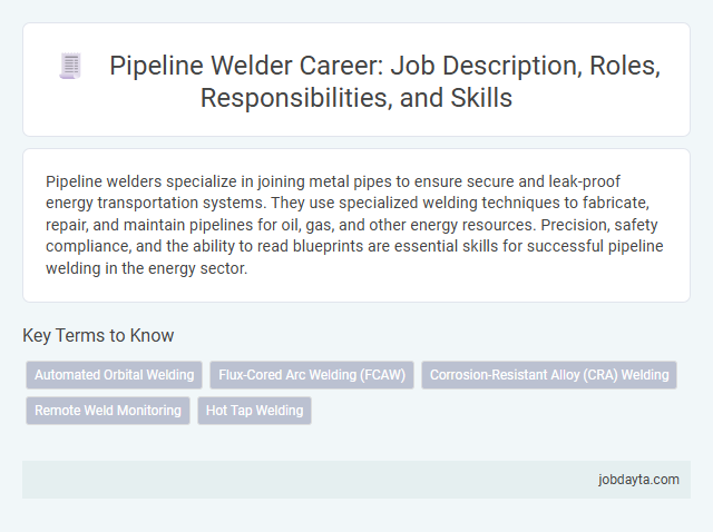 Pipeline Welder Career: Job Description, Roles, Responsibilities, and Skills
