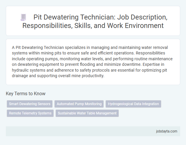 Pit Dewatering Technician: Job Description, Responsibilities, Skills, and Work Environment