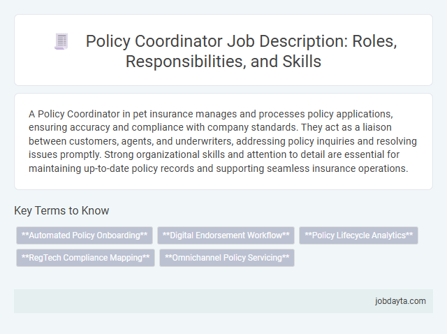 Policy Coordinator Job Description: Roles, Responsibilities, and Skills