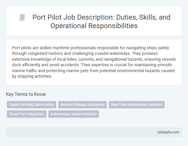 Port Pilot Job Description: Duties, Skills, and Operational Responsibilities