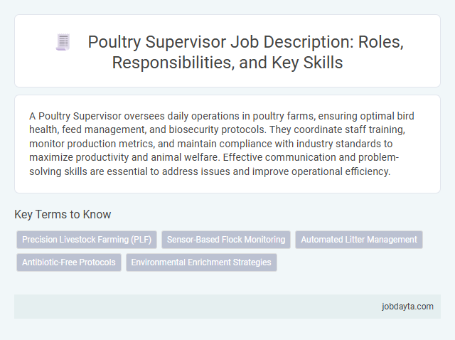 Poultry Supervisor Job Description: Roles, Responsibilities, and Key Skills