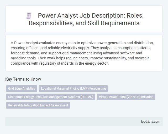 Power Analyst Job Description: Roles, Responsibilities, and Skill Requirements