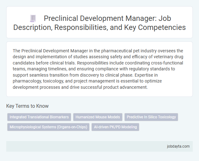 Preclinical Development Manager: Job Description, Responsibilities, and Key Competencies