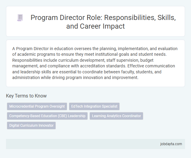 Program Director Role: Responsibilities, Skills, and Career Impact