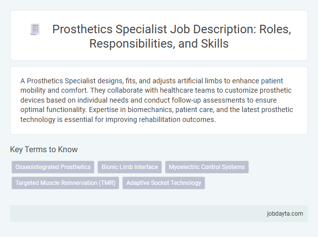 Prosthetics Specialist Job Description: Roles, Responsibilities, and Skills