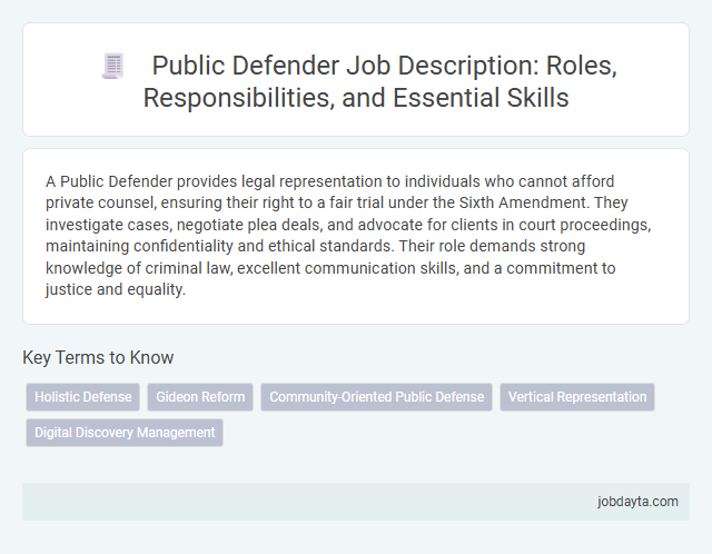 Public Defender Job Description: Roles, Responsibilities, and Essential Skills