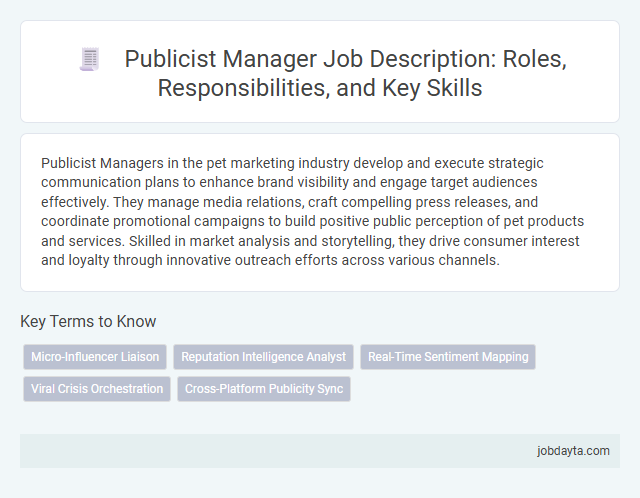 Publicist Manager Job Description: Roles, Responsibilities, and Key Skills