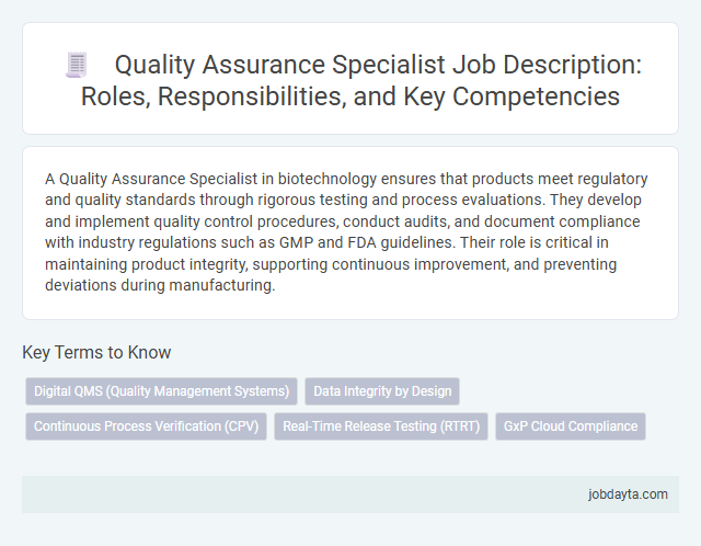 Quality Assurance Specialist Job Description: Roles, Responsibilities, and Key Competencies