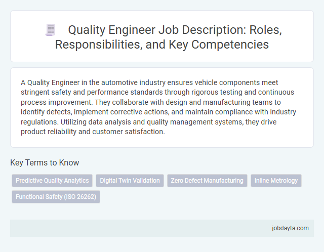 Quality Engineer Job Description: Roles, Responsibilities, and Key Competencies