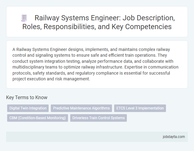 Railway Systems Engineer: Job Description, Roles, Responsibilities, and Key Competencies
