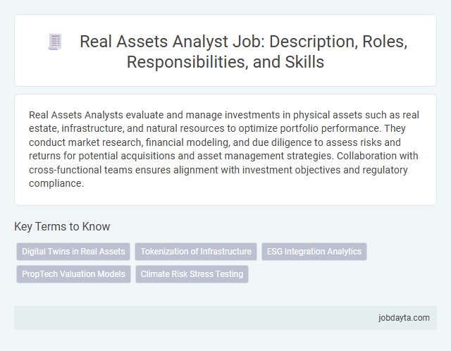 Real Assets Analyst Job: Description, Roles, Responsibilities, and Skills