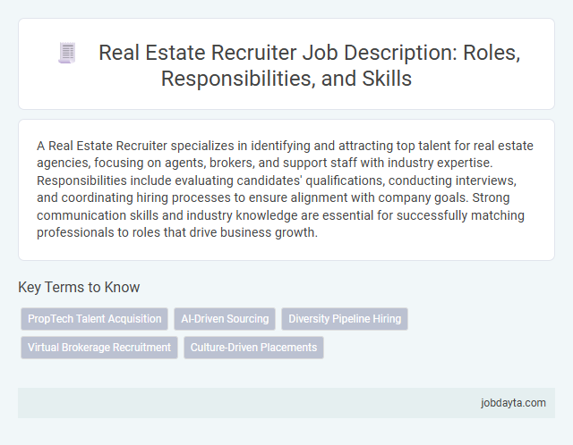 Real Estate Recruiter Job Description: Roles, Responsibilities, and Skills