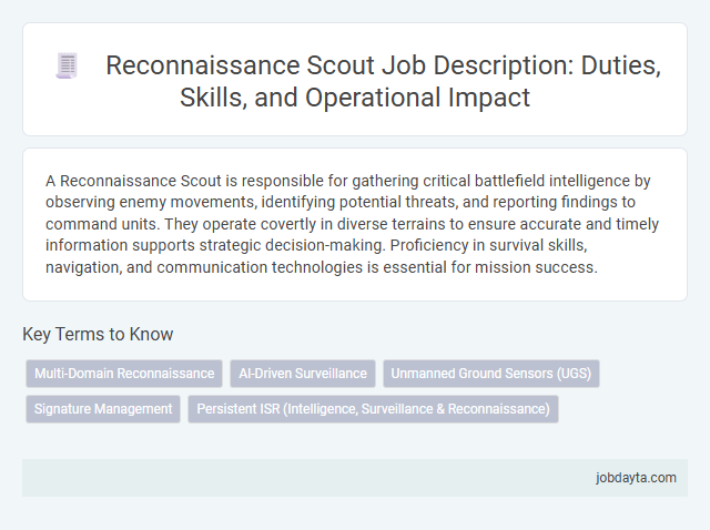 Reconnaissance Scout Job Description: Duties, Skills, and Operational Impact