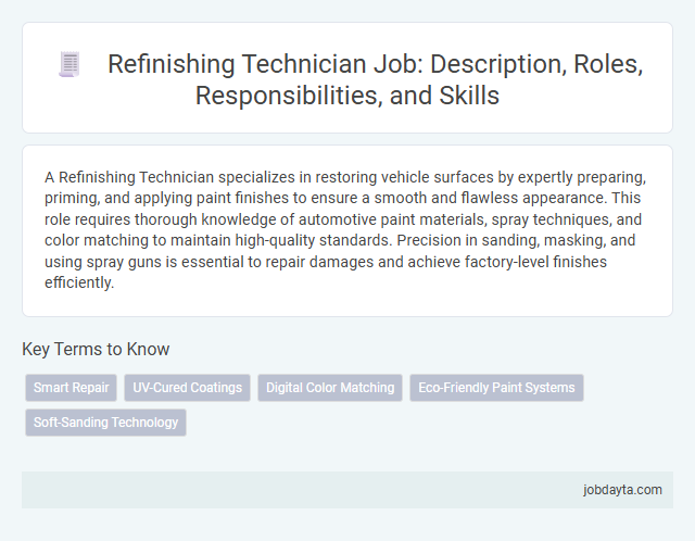 Refinishing Technician Job: Description, Roles, Responsibilities, and Skills