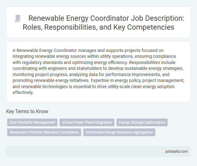 Renewable Energy Coordinator Job Description: Roles, Responsibilities, and Key Competencies