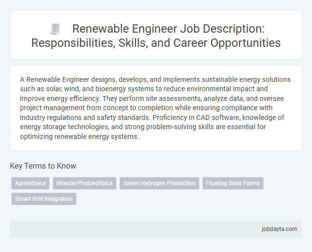 Renewable Engineer Job Description: Responsibilities, Skills, and Career Opportunities