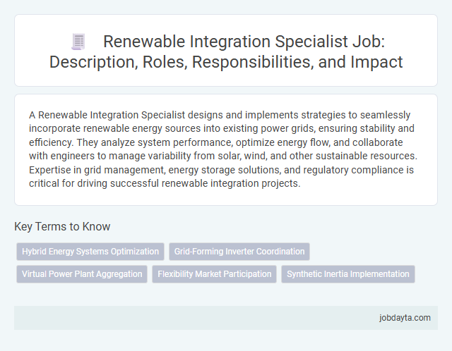 Renewable Integration Specialist Job: Description, Roles, Responsibilities, and Impact