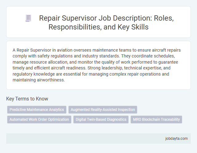 Repair Supervisor Job Description: Roles, Responsibilities, and Key Skills