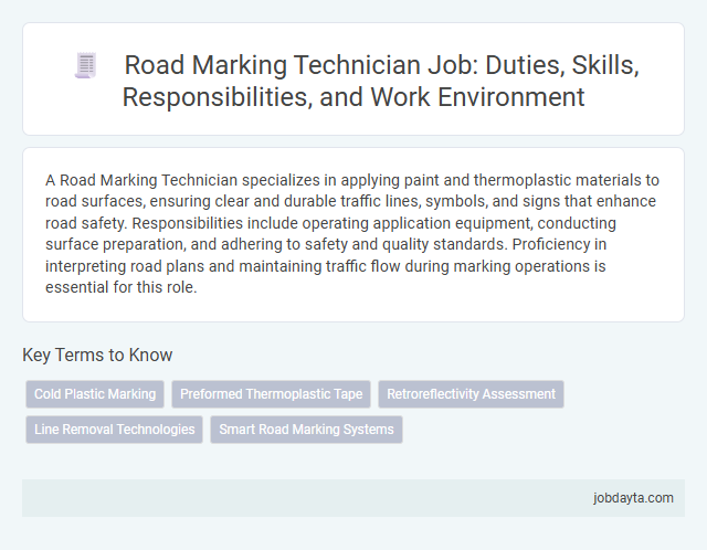 Road Marking Technician Job: Duties, Skills, Responsibilities, and Work Environment