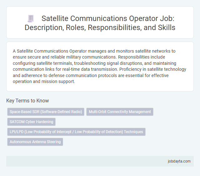 Satellite Communications Operator Job: Description, Roles, Responsibilities, and Skills