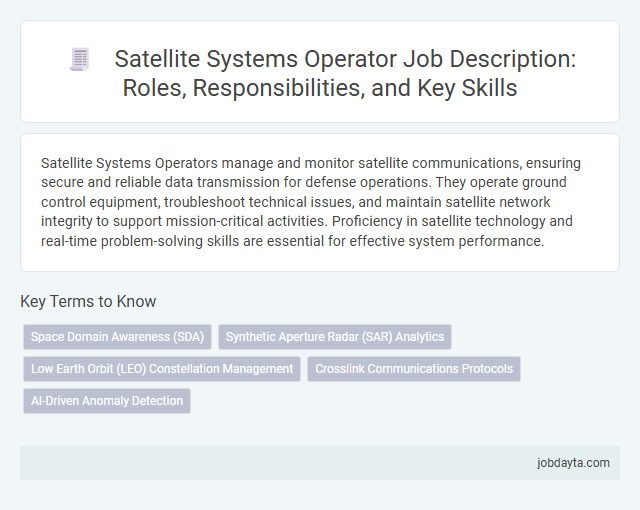 Satellite Systems Operator Job Description: Roles, Responsibilities, and Key Skills