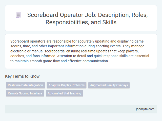 Scoreboard Operator Job: Description, Roles, Responsibilities, and Skills