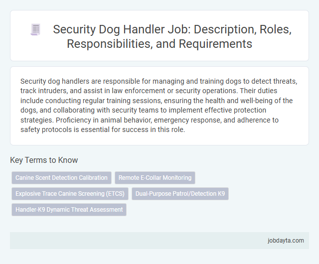 Security Dog Handler Job: Description, Roles, Responsibilities, and Requirements