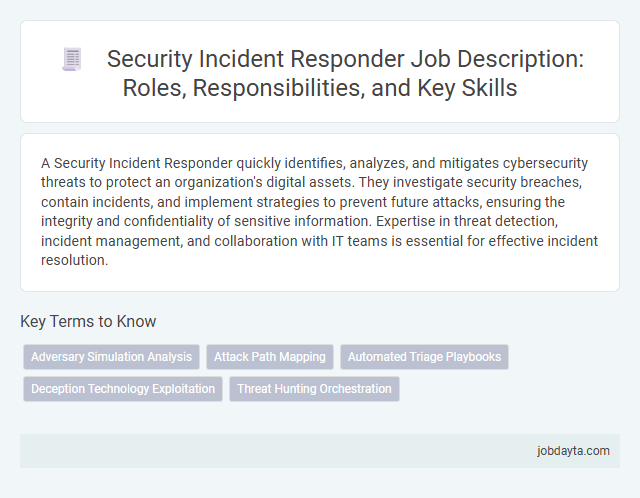 Security Incident Responder Job Description: Roles, Responsibilities, and Key Skills