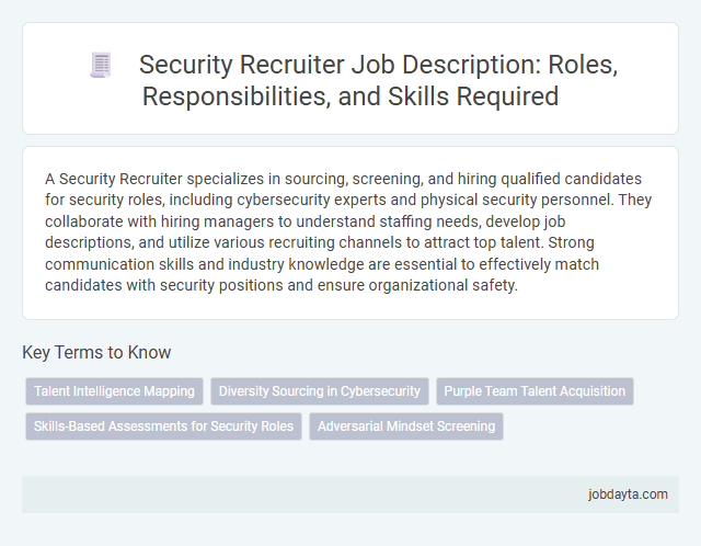 Security Recruiter Job Description: Roles, Responsibilities, and Skills Required