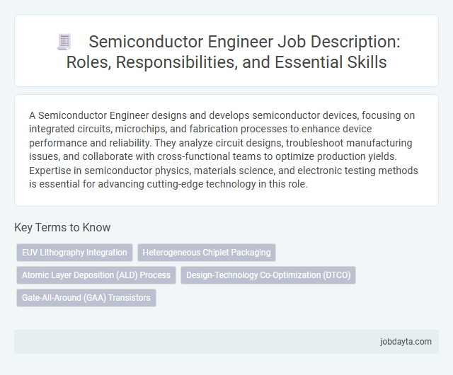 Semiconductor Engineer Job Description: Roles, Responsibilities, and Essential Skills