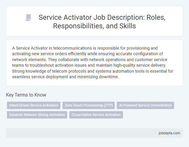 Service Activator Job Description: Roles, Responsibilities, and Skills