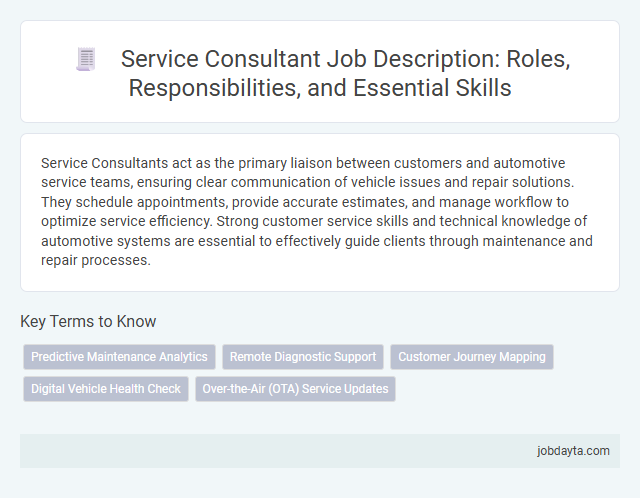 Service Consultant Job Description: Roles, Responsibilities, and Essential Skills