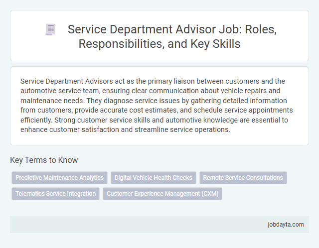 Service Department Advisor Job: Roles, Responsibilities, and Key Skills